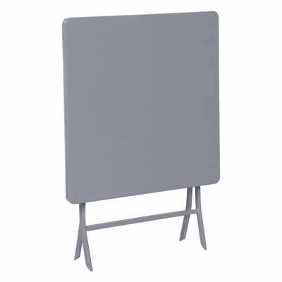 Stół składany metalowy Greensboro szary nowoczesny do ogrodu, tarasu i balkonu 70x70 cm