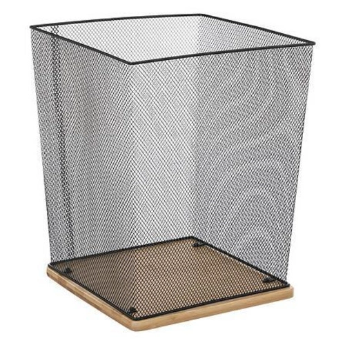 Kosz biurowy na śmieci Havi czarny metalowo-bambusowy 19l nowoczesny 5five simply smart