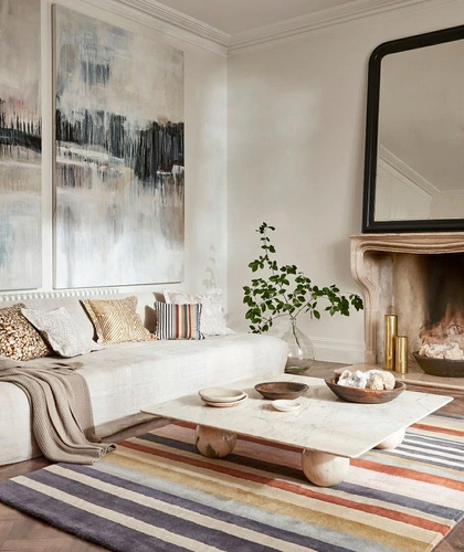 Dywan nowoczesny wełniany Rosita Harissa 140x200cm geometryczny do salonu i sypialni