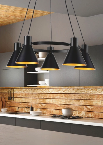 Lampa wisząca More 5x40W E27 czarny  matowy