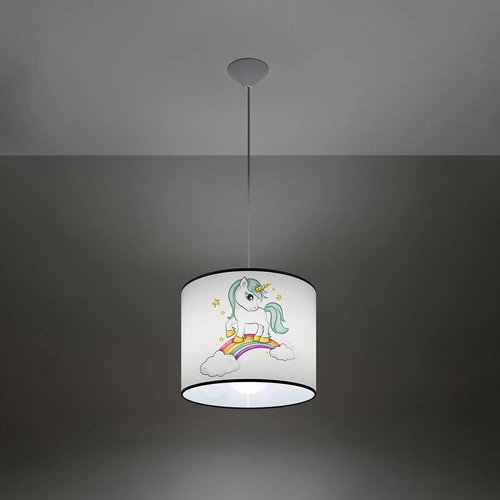 Lampa wisząca UNICORN 30 nowoczesna do pokoju dziecięcego z motywem jednorożca 30 cm