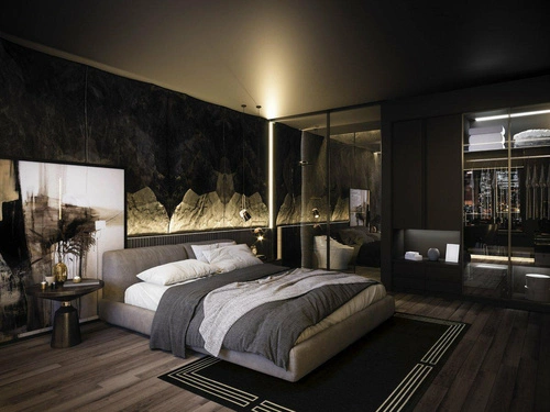 Dywan do salonu Royal Black 160x230 nowoczesny glamour łatwoczyszczący antypoślizgowy Carpet Decor