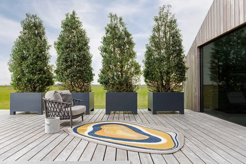 Dywan zewnętrzny nowoczesny Aura 250x350 kolorowy łatwy w czyszczeniu na taras i ogród