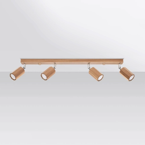 Plafon sufitowy drewniany Zeke 4 dąb nowoczesny do salonu, kuchni lub sypialni