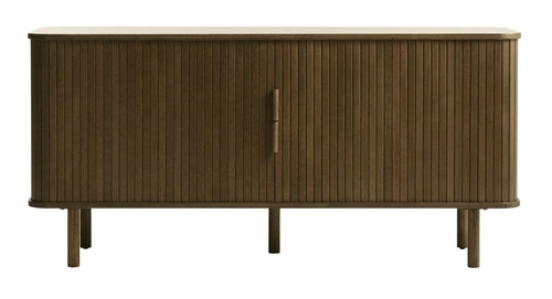 Komoda Vocan ryflowana dąb dymiony na wysokich nogach 160 cm nowoczesna do salonu