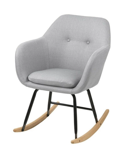 Krzesło bujane Emilia szare jasne tapicerowane