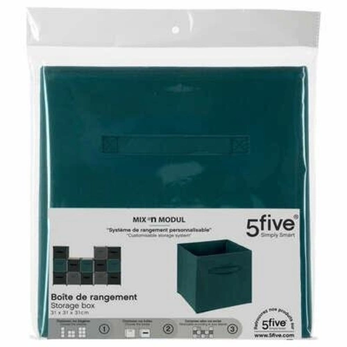 Pudełko materiałowe do regału 31x31x31 cm składane z uchwytami petrol 5five simply smart