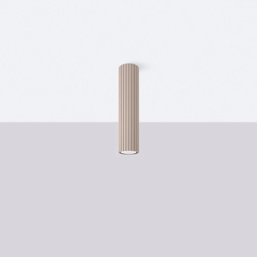 Plafon sufitowy KARBON 30 nowoczesny beżowy aluminium do salonu i kuchni SOLLUX