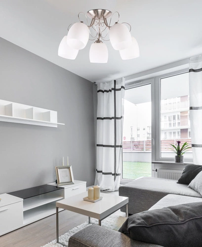 Lampa sufitowa Amba 5-punktowa klasyczna biała do salonu i jadalni CANDELLUX