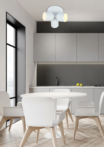 Plafon sufitowy Azuro biały nowoczesny metalowy okrągły do salonu i sypialni 32 cm