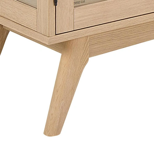 Witryna Marte Actona dębowa bielona szklana do salonu i jadalni