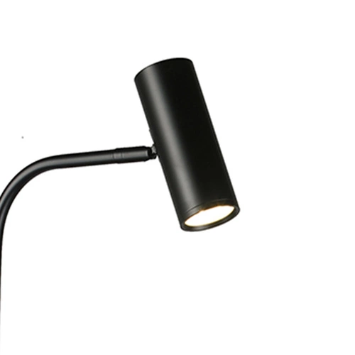 Lampa podłogowa ze stolikiem VINCENT  czarna 146 cm