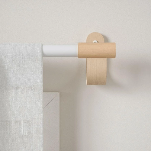 Karnisz pojedynczy regulowany Bellwood 107-305 cm naturalny biały do salonu Umbra