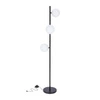 Lampa podłogowa Kama czarny+złoty 3x28W  G9 klosz biały