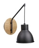 Kinkiet ścienny Vario czarny metalowo-drewniany nowoczesny do salonu i sypialni 32 cm