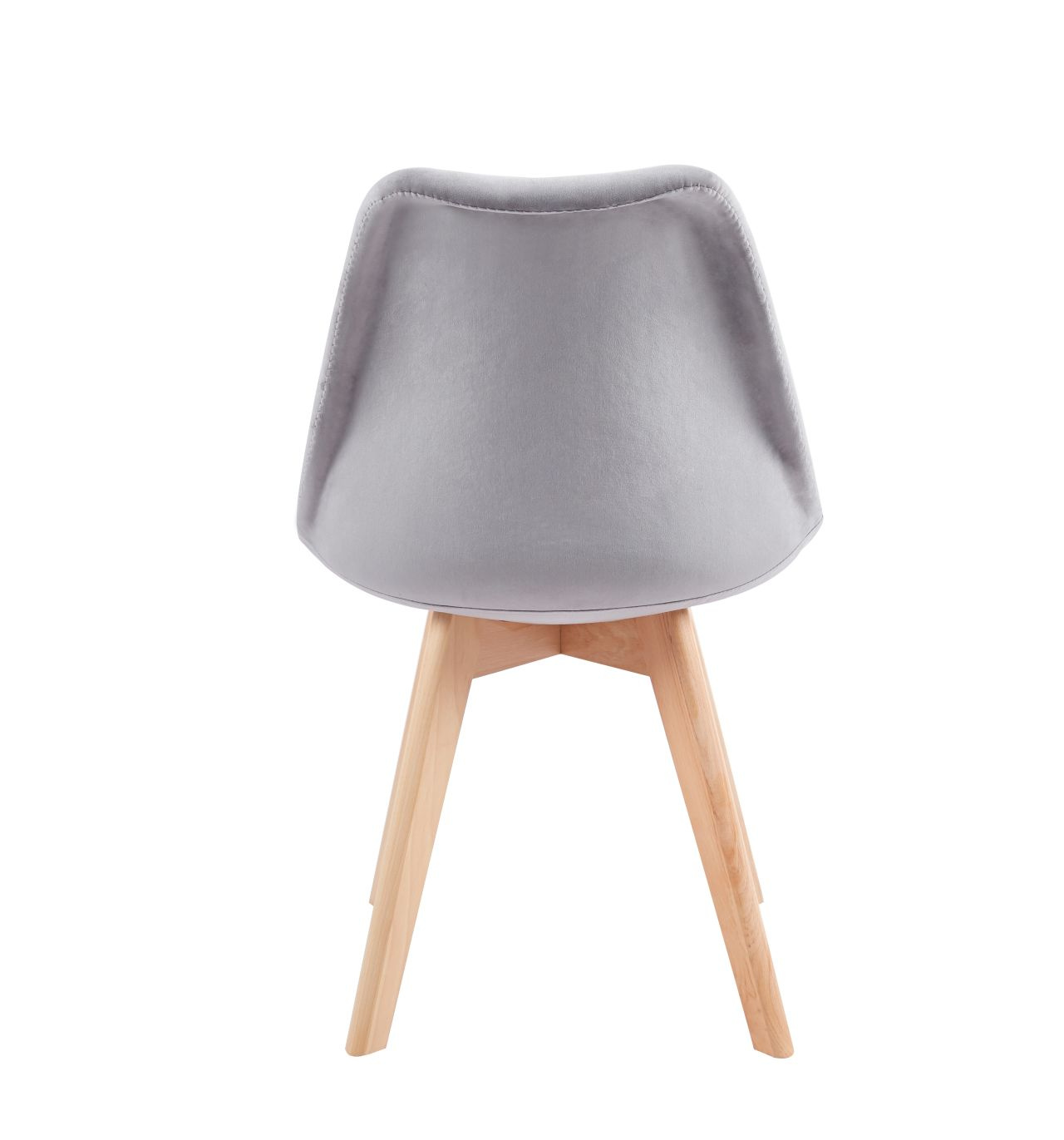 Krzesło do jadalni Bess Velvet szare tapicerowane welur skandynawskie z drewnianymi nogami Intesi