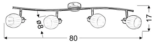 Lampa sufitowa Bars listwa 4x40W G9  chrom (bż)