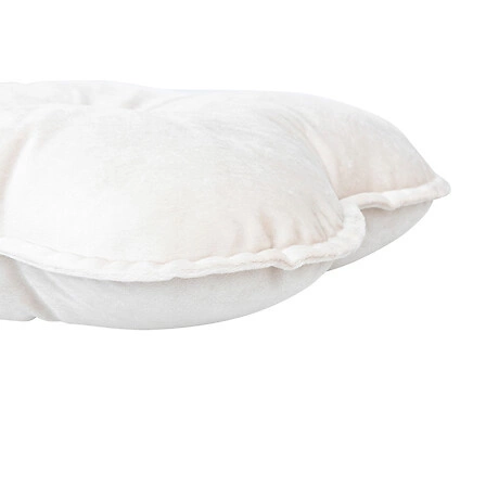 Poduszka dekoracyjna Flower Velvet okrągła biała nowoczesna do salonu Atmosphera 45 cm