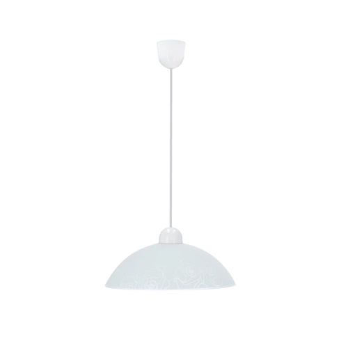 Lampa wisząca Macari 1x60W E27 klosz  biały z wzorem