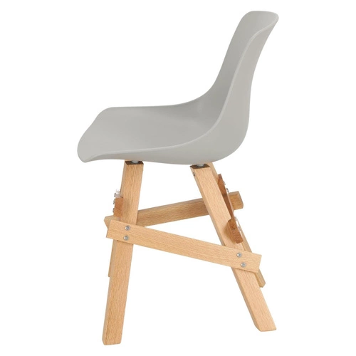 Krzesło do jadalni i kuchni Rail Intesi szare nowoczesne drewniane nogi skandynawskie