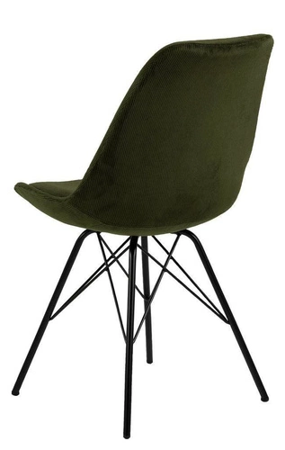 Krzesło tapicerowane Eris Actona sztruks zielone nowoczesne do jadalni i salonu