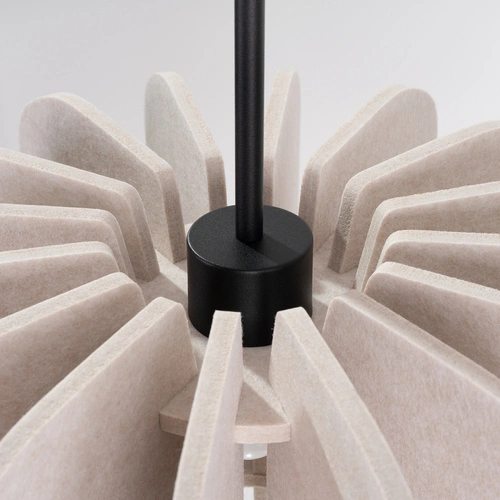 Nowoczesna lampa wisząca MULA 45 beżowa z filcu do salonu i jadalni 45 cm