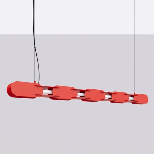 Lampa wisząca LED CHAIN 158 czerwona nowoczesna do jadalni