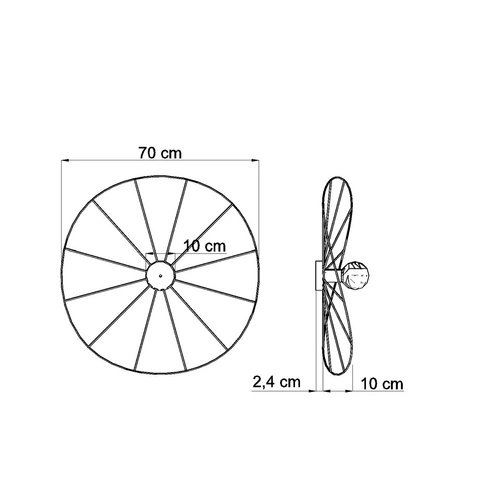Kinkiet ścienny ESKOLA 70 czarny metalowy nowoczesny do salonu i sypialni Thoro