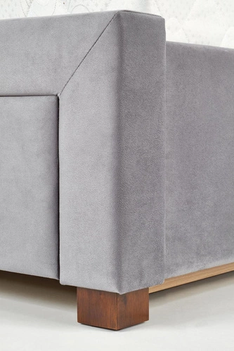 Łóżko tapicerowane Saba 160x200 z szufladami popielate do sypialni glamour