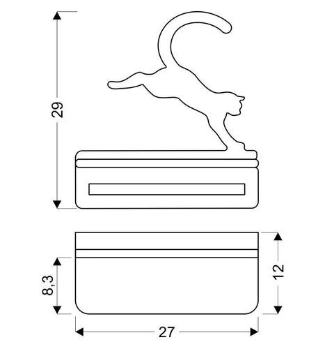 Kinkiet ścienny Cat czarny LED 5W klasyczny drewniany do pokoju dziecięcego dekoracyjny