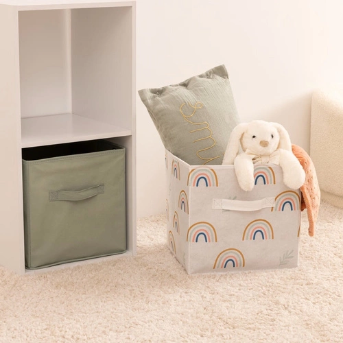 Atmosphera zestaw 2 pastelowych pudełek materiałowych do regału 29x29 na zabawki