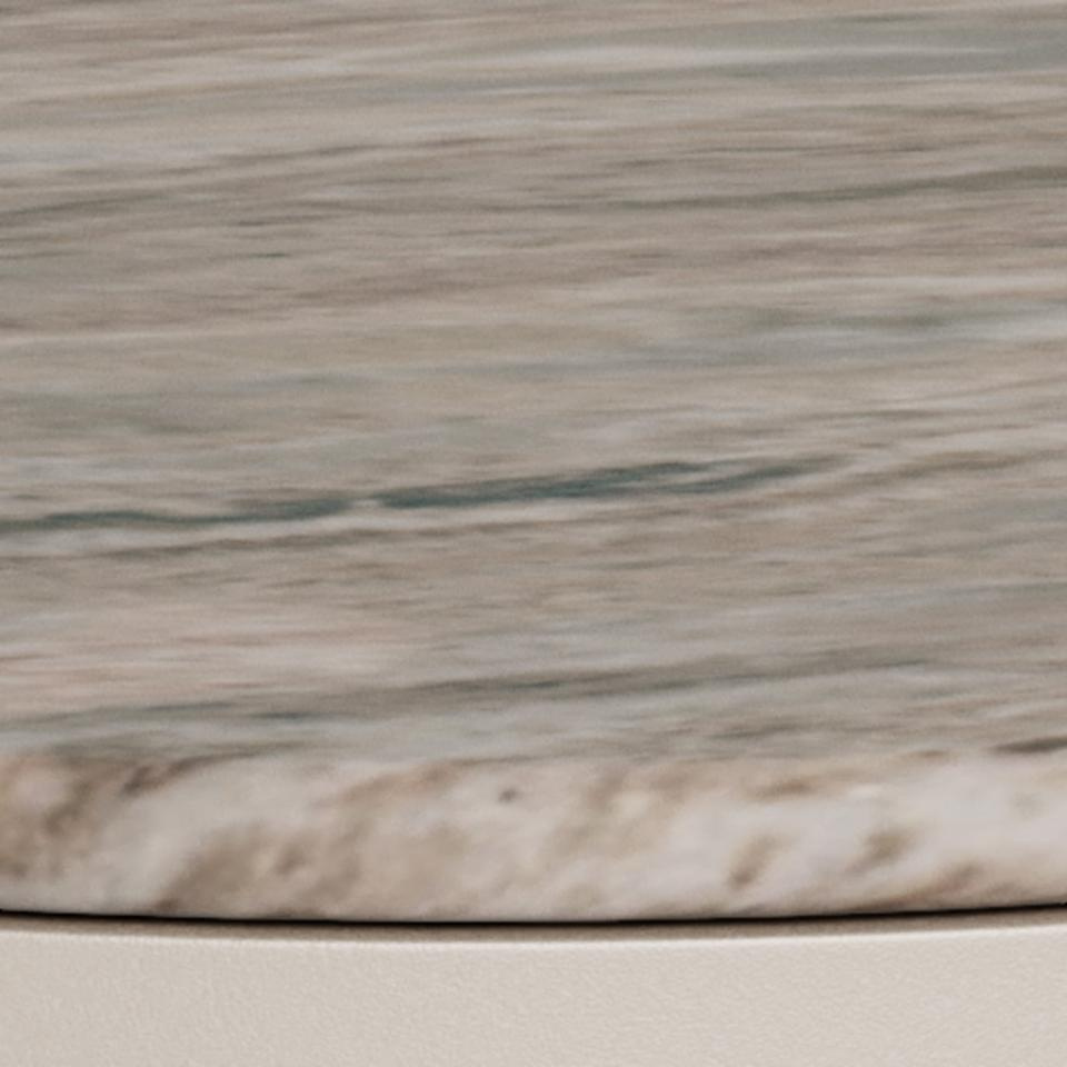 Stolik kawowy Cangas okrągły 45 cm szary marmur nowoczesny do salonu