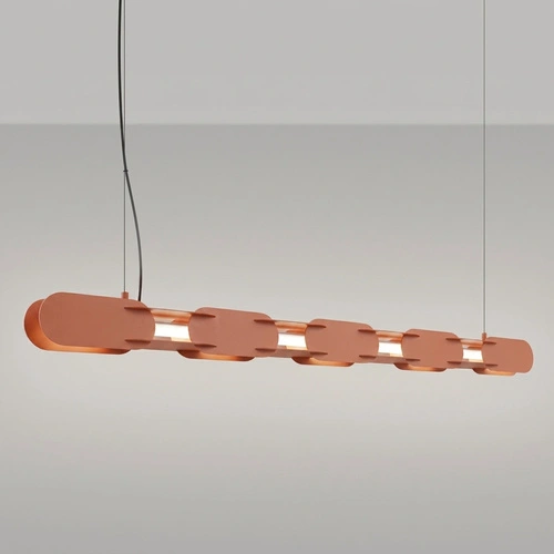 Lampa wisząca LED CHAIN 158 nad stół nowoczesna ochra czerwona