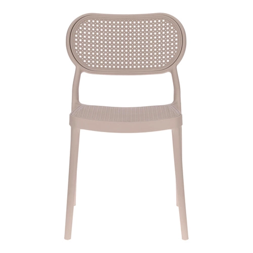 Krzesło ogrodowe Bilto taupe Intesi z polipropylenu, łatwe czyszczenie, sztaplowane boho