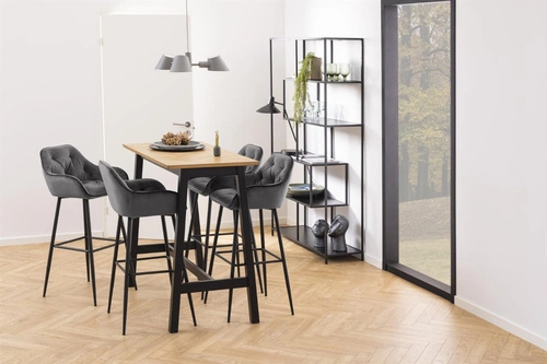 Regał na książki Seaford XV czarny metalowy industrialny do salonu i biura 114 cm Actona