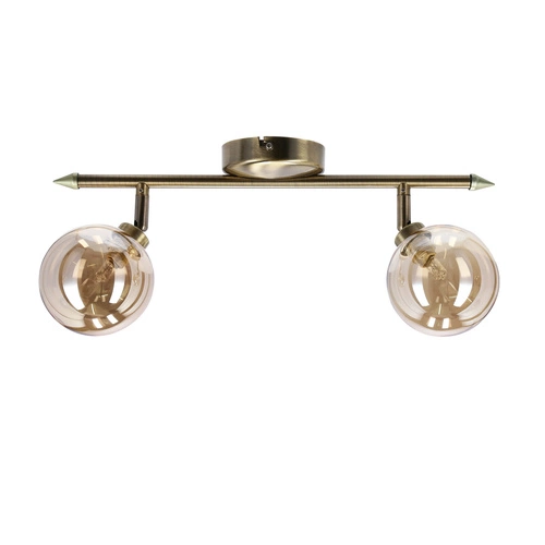 Nowoczesna lampa sufitowa Rodia patynowa ze szklanym kloszem do salonu i sypialni