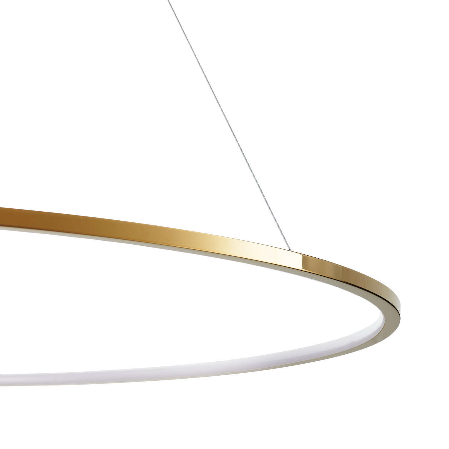 Lampa sufitowa LED Circle Slim 120 złota nowoczesna do salonu i nad stół 120 cm