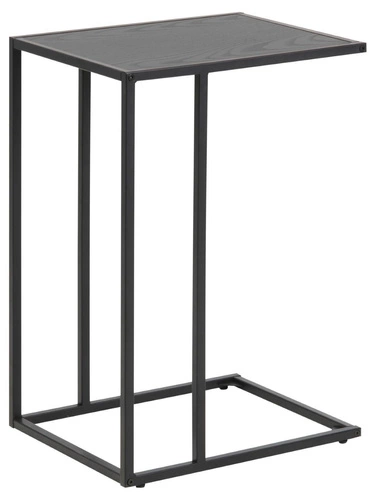 Stolik kawowy Seaford czarny kwadratowy nowoczesny loftowy pomocniczy do salonu 63 cm