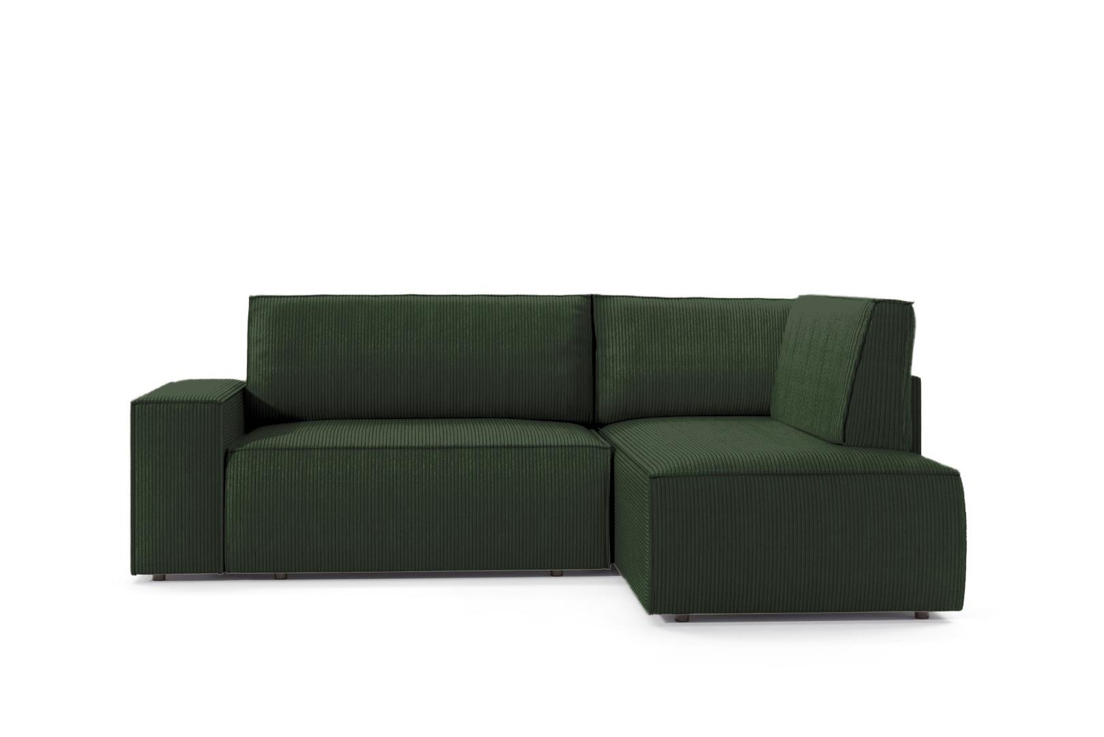 Narożnik z funkcją spania Molde L prawy sztruksowy granatowy z pojemnikiem do salonu