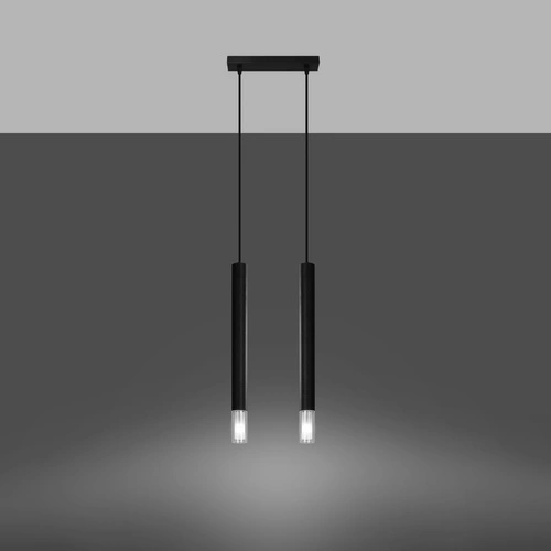 Lampa wisząca Wezyr 2 czarna nowoczesna nad stół do salonu lub kuchni Sollux