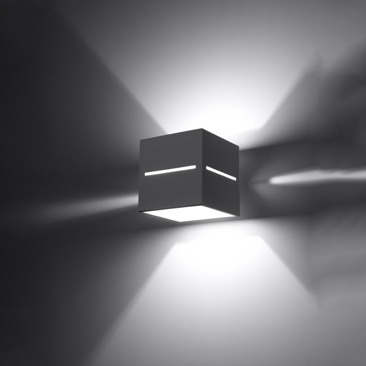 Nowoczesny kinkiet ścienny Lobo szary aluminiowy do salonu i sypialni Sollux Lighting