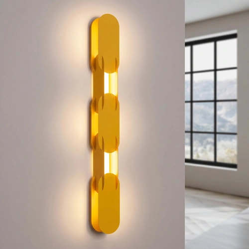 Kinkiet ścienny CHAIN 91 żółty LED nowoczesny do salonu