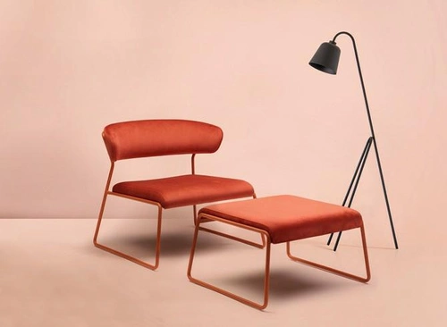 Fotel lounge Lisa SCAB Design zielony welur na złotych płozach do salonu nowoczesny glamour