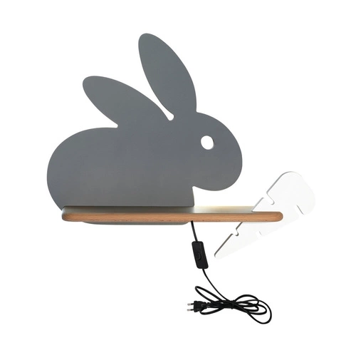 Kinkiet Rabbit lampa 4W LED 4000K iq  kids z przewodem szary+biał