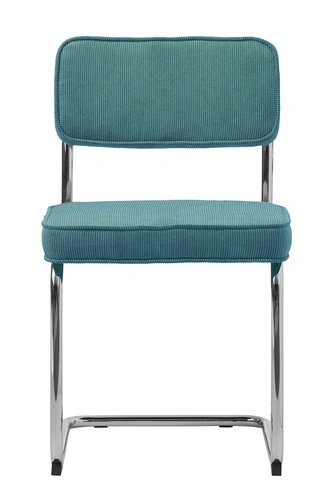 Krzesło tapicerowane Tepper niebieskie sztruks nowoczesne do jadalni i salonu