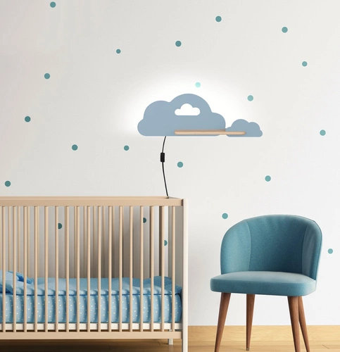 Kinkiet Cloud lampa 5W LED 4000K iq kids z przew niebieski