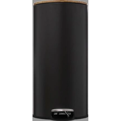 Kosz na śmieci Bam 30l czarny z bambusową pokrywą z pedałem do kuchni nowoczesny 5five