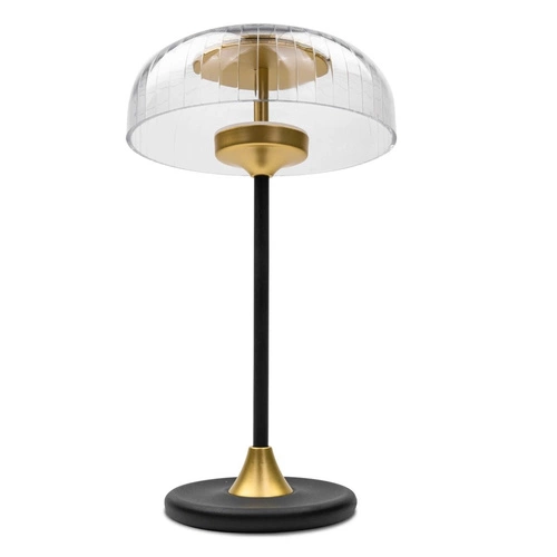 Lampka nocna LED Vitrum nowoczesna glamour do sypialni czarna i złota ALTAVOLA DESIGN