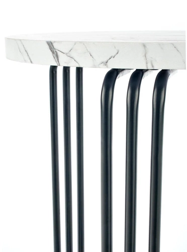 Stolik kawowy Lintica okrągły biały marmur nowoczesny loft do salonu Intesi 40 cm