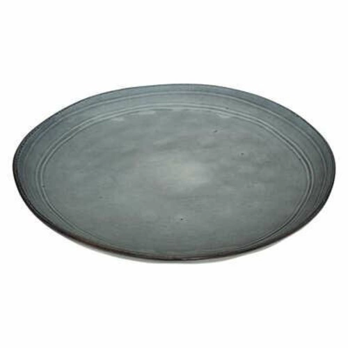 Talerz obiadowy Flower niebieski 26 cm nowoczesny ceramiczny do jadalni zmywarka